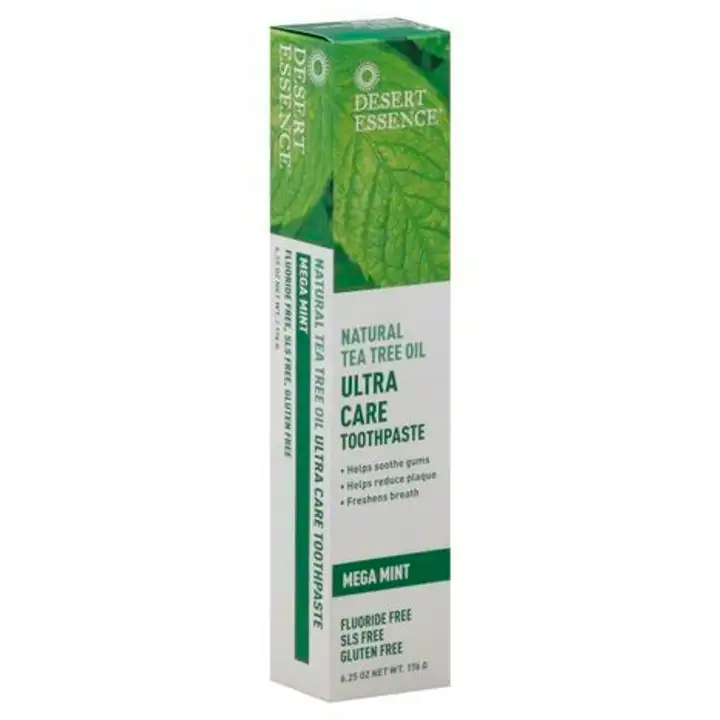 Order Desert Essence Toothpaste, Ultra Care, Natural Tea Tree Oil, Mega Mint - 6.25 Ounces food online from Whole Foods Co-Op Denfeld store, Duluth on bringmethat.com