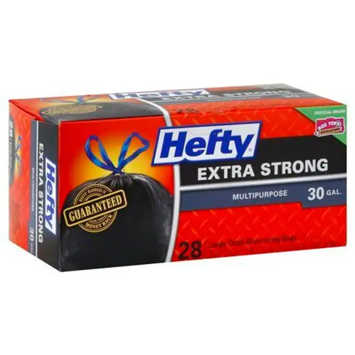Order Hefty Trash Bags, Strong, Drawstring, Multipurpose, Large, 30 Gallon - 35 Count food online from Holiday farms store, Roslyn Heights on bringmethat.com