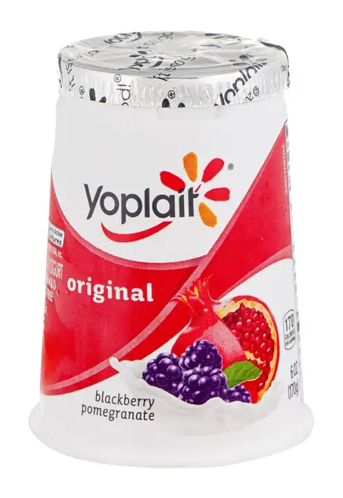Order Yoplait Original Yogurt, Low Fat, Blackberry Pomegranate - 6 Ounces food online from Novato Harvest Market store, Novato on bringmethat.com