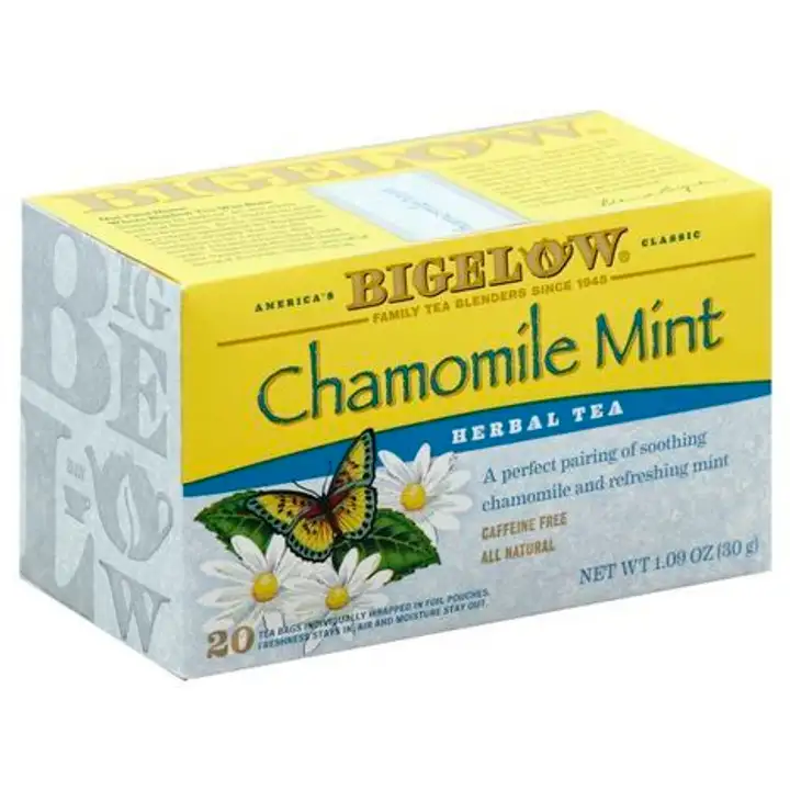 Order Bigelow Herbal Tea, Chamomile Mint, Caffeine Free, Bags - 20 Bags food online from Holiday farms store, Roslyn Heights on bringmethat.com