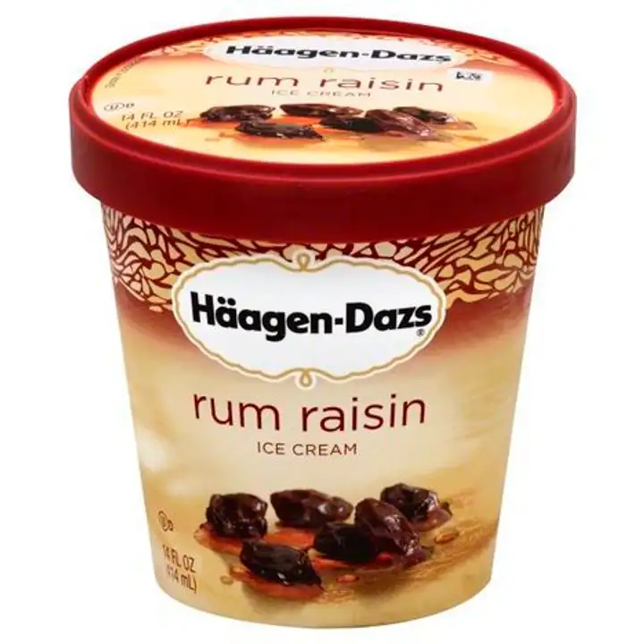 Order Haagen Dazs Ice Cream, Rum Raisin - 16 Ounces food online from Holiday farms store, Roslyn Heights on bringmethat.com