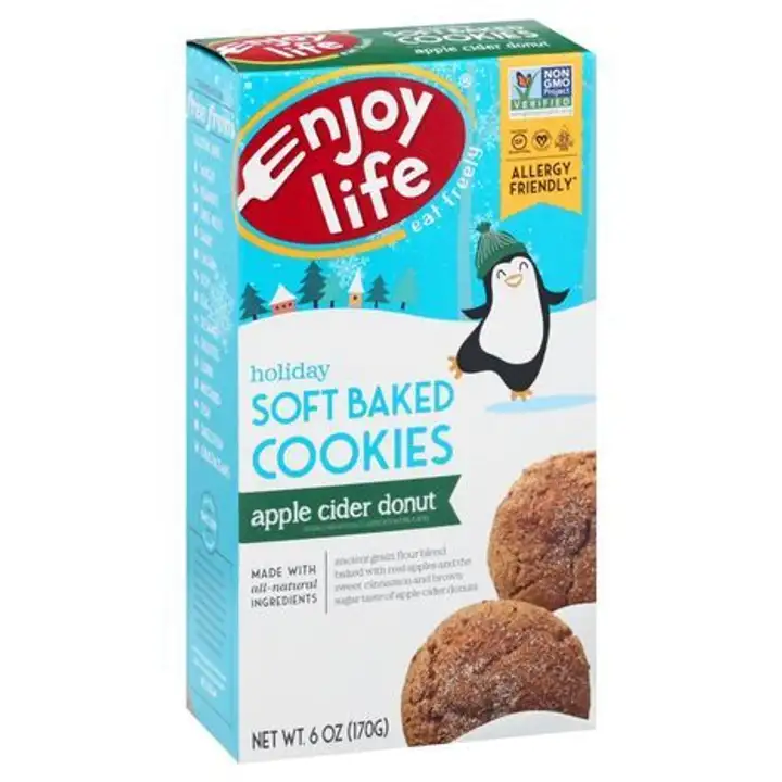 Order Enjoy Life Cookies, Apple Cider Donuts, Soft Baked, Holiday - 6 Ounces food online from Whole Foods Co-Op Denfeld store, Duluth on bringmethat.com
