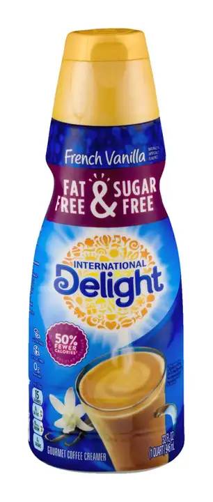 Order International Delight Coffee Creamer, Gourmet, Sugar Free, French Vanilla - 32 Ounces food online from Holiday farms store, Roslyn Heights on bringmethat.com