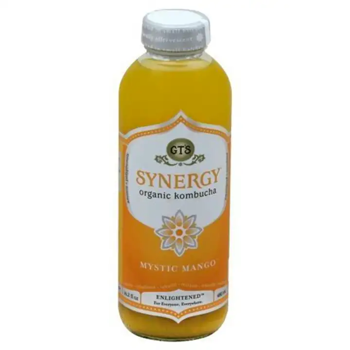 Order GTs Enlightened Synergy Kombucha, Organic, Mystic Mango - 16 Ounces food online from Holiday farms store, Roslyn Heights on bringmethat.com