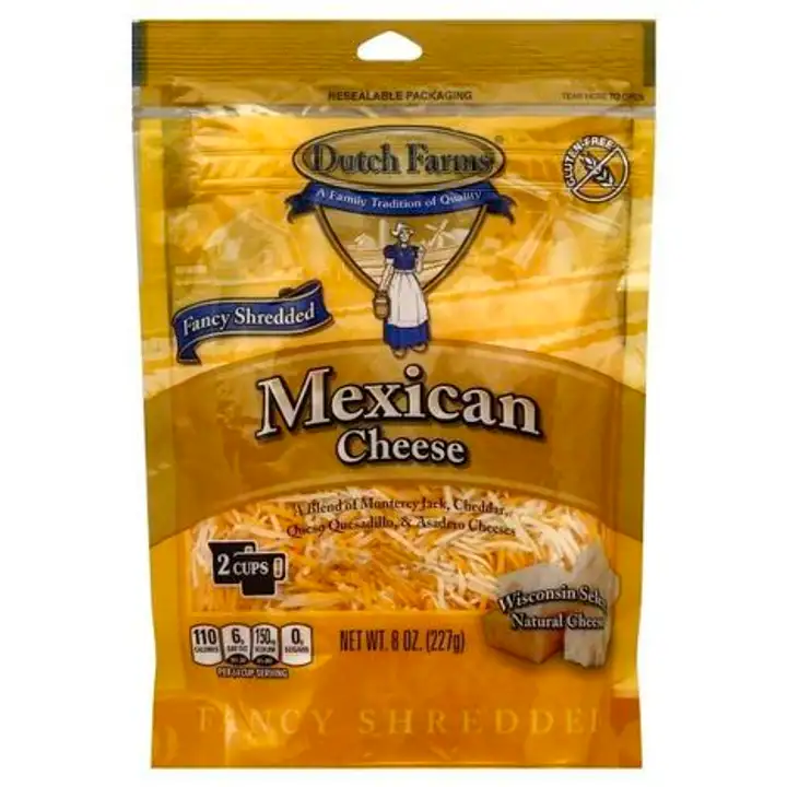 Order Dutch Farms Cheese, Fancy Shredded, Mexican - 8 Ounces food online from Fligner Market store, Lorain on bringmethat.com