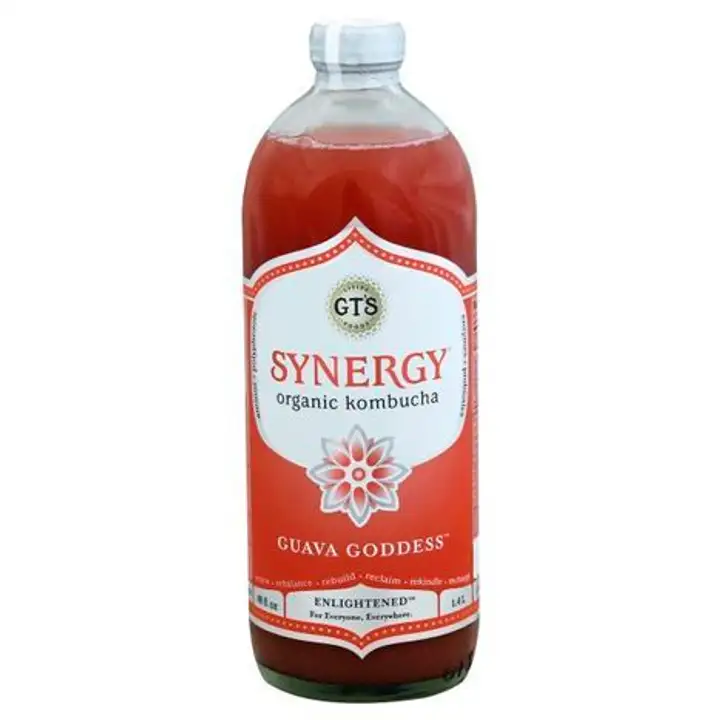 Order GTs Enlightened Synergy Kombucha, Organic, Guava Goddess - 48 Ounces food online from Whole Foods Co-Op Denfeld store, Duluth on bringmethat.com