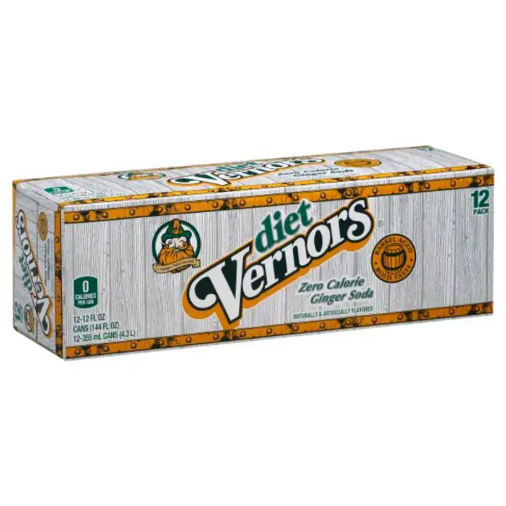 Order Vernors Soda, Zero Calorie, Ginger, Diet - 12 Fluid Ounces (Pack of 12) food online from Fligner Market store, Lorain on bringmethat.com