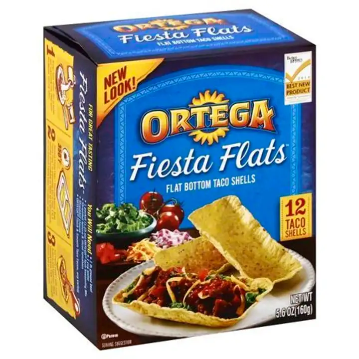 Order Ortega Taco Shells, Flat Bottom, Fiesta Flats - 5.6 Ounces food online from Holiday farms store, Roslyn Heights on bringmethat.com