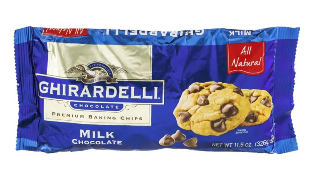 Order Ghirardelli Baking Chips, Premium, Milk Chocolate - 11.5 Ounces food online from Holiday farms store, Roslyn Heights on bringmethat.com